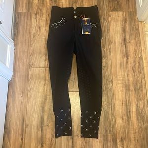 Aubrion Oakwood Silicone Grip Knee Patch Breeches size 28R Navy